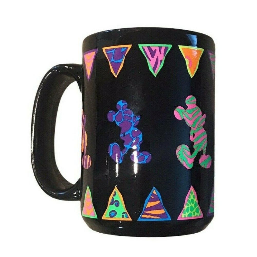 Mickey Mouse Neon Coffee Mug Zebra Stripes Leopard
